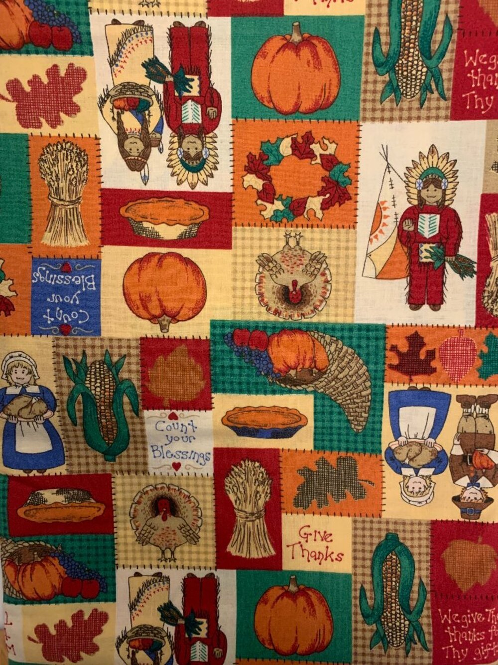 Vintage Fabric Traditions© Thanksgiving Day Cotton Fabric 1995 - 5 Yards Uncut